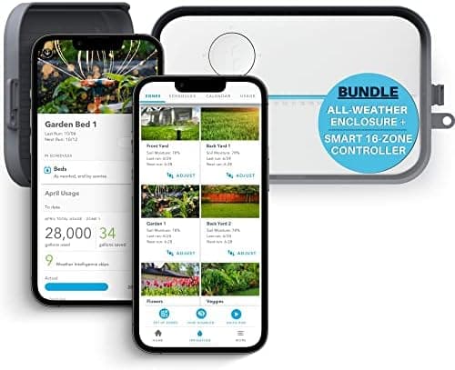 Rachio 3 Smart Bundle: Includes Rachio 3rd Generation-16 Zone Smart Sprinkler Controller (Alexa Compatible w/ Hyperlocal Weather…