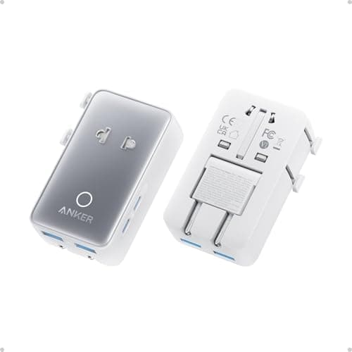 Anker Nano Travel Adapter, 5-Port Power Adapter with 1× 2-Pin AC, 2 USB A, 2 USB C for 20W, Smart Temperature…
