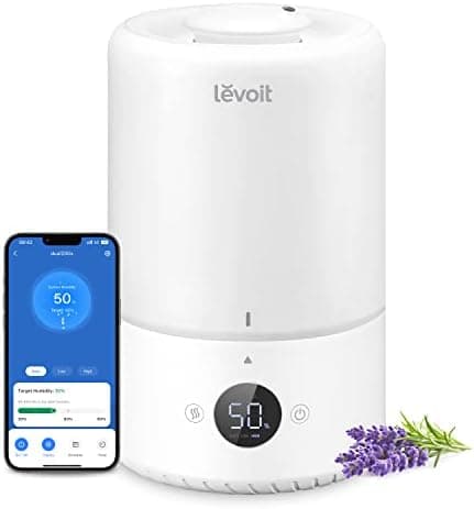 LEVOIT Smart Cool Mist Top Fill Humidifiers for Bedroom with Sensor, Auto Humidity Setting, APP & Voice Control, Essential Oil…
