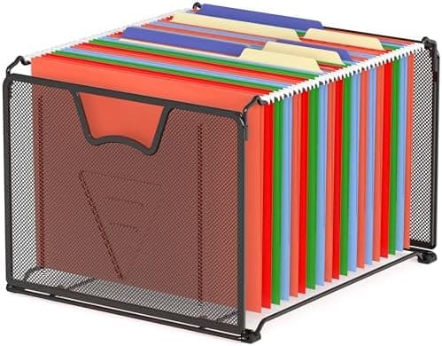 Simple Houseware Mesh Hanging File Folder Organizer, Black