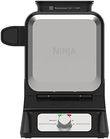 Ninja Belgian Waffle Maker Pro | Vertical Design | 5 Shade Settings with Precision-Pour Cup & Chef-curated Recipe Guide | Black &…