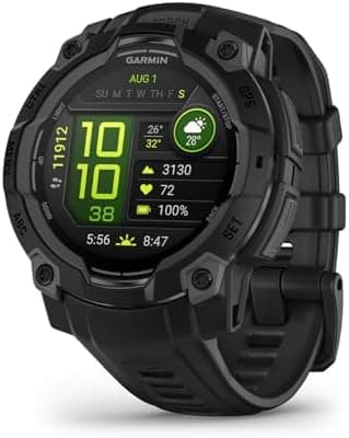 Garmin Instinct® 3 45mm, AMOLED Display, Rugged Outdoor GPS Smartwatch, Metal-Reinforced Bezel, Built-in Flashlight, Up to 18…