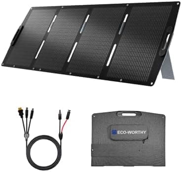 ECO-WORTHY 200W Portable Solar Panel for Power Stations,IP65 Waterproof & Lightweight with Adjustable Kickstand,23% High…
