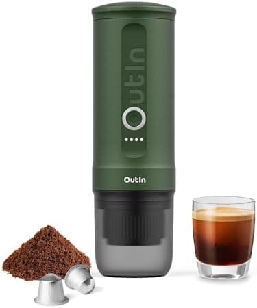OutIn Nano Portable Electric Espresso Machine, Travel Coffee Maker for Camping, Car Coffee Maker Self-Heating with USB-C, With…