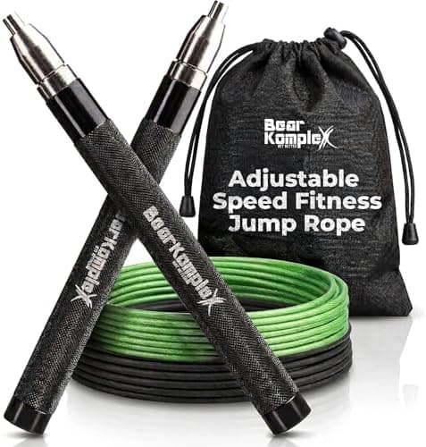 Bear KompleX Speed Jump Rope - Adjustable Tangle-Free Skipping Rope, Lightweight Handles, Smooth 360° Swivel Bearings, 2 Steel…