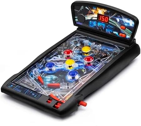 New Era Pinball Game Black – Interactive Tabletop or Floor Arcade Pinball Machine for Kids & Adults – LED Scoring, Lights &…