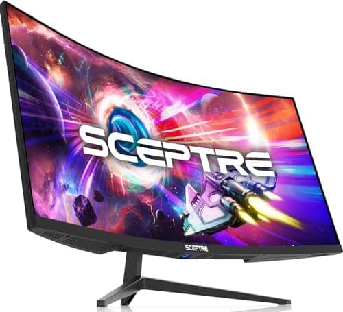 Sceptre 34-Inch Curved Ultrawide WQHD Monitor (3440 × 1440), R1500, up to 180Hz/165Hz, DisplayPort x2, 99% sRGB, 1ms, Built-in…