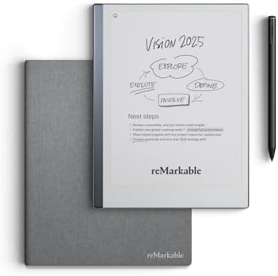 reMarkable Essentials Bundle – Gray | reMarkable 2 Paper Tablet | Includes Black and White 10.3”…