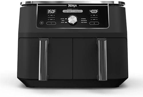 Ninja DZ401 Foodi 10 Quart 6-in-1 DualZone XL 2-Basket Air Fryer with 2 Independent Frying Baskets, Match…