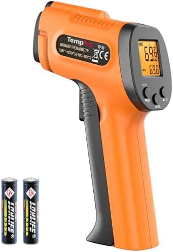 TempPro TP30 Infrared Thermometer Gun, Laser Thermometer for Cooking, Pizza Oven, Griddle, Engine, HVAC, Temperature Gun with…