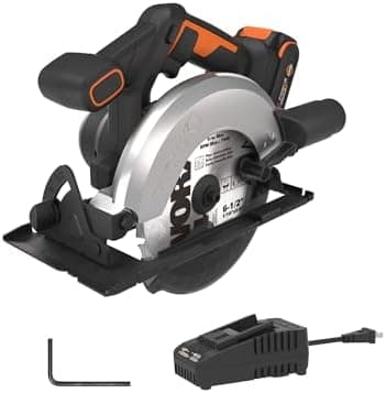 WORX Cordless Circular Saw, 20V 6-1/2-Inch Blade Circular Saw, Powerful and Fast Cutting with up to 4,700 RPM, Compact &…