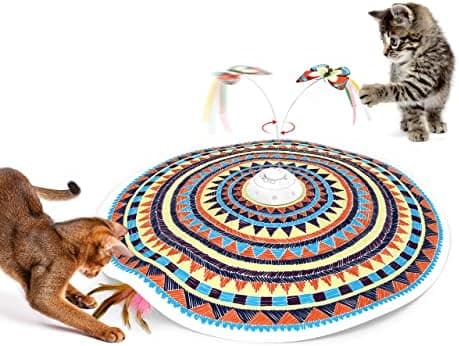 Potaroma Cat Toys Chargeable, 3in1 Hide and Seek, Automatic Interactive Fun, Fluttering Butterfly, Moving Feather, Kitten Wand…