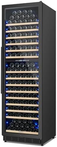 200 Bottle Dual Zone Wine Fridge – 24 Inch Large Capacity Wine Cooler Refrigerator Freestanding/Built-In with Upgraded…