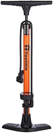 TOOLITIN Floor Bike Pump with Gauge,160 Psi High Pressure,Bicycle Pump Compatible with Presta and Schrader Valve,Bike Tire Pump…