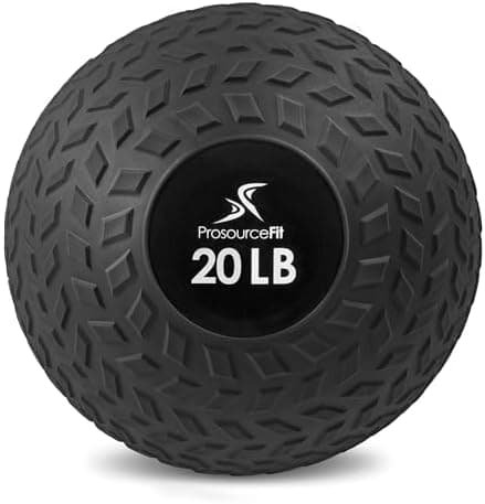 ProsourceFit Slam Medicine Balls 5, 10, 15, 20, 25, 30, 50lbs Smooth and Tread Textured Grip Dead Weight Balls for Strength and…
