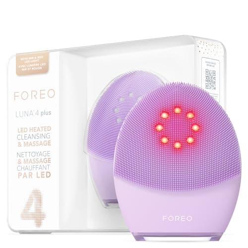 FOREO Luna 4 Plus Facial Cleansing Brush - Red Light Deep Thermo Cleansing - Anti Aging Microcurrent Facial…