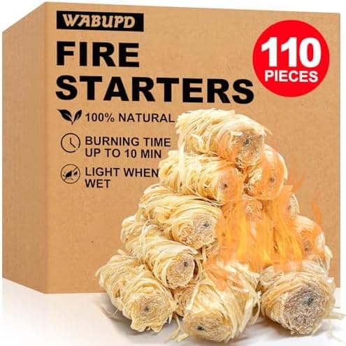 110 Pcs Fire Starter - Natural Fire Starters for Fireplace, Pellet Stove, BBQ, Pizza Oven, Fire Pit &Chimney…
