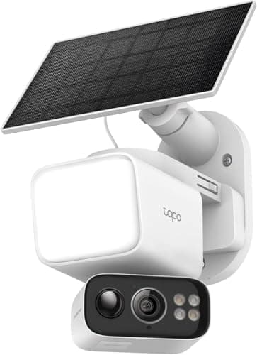 Tapo 2K Outdoor Pan/Tilt Wireless Floodlight Security Camera - Battery Power with Solar, 360º AI Motion…