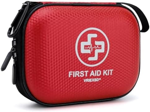 Mini First Aid Kit - 150 Piece Small Waterproof Hard Shell Medical Kit for Home, Car, Travel, Camping, Truck, Hiking, Sports…