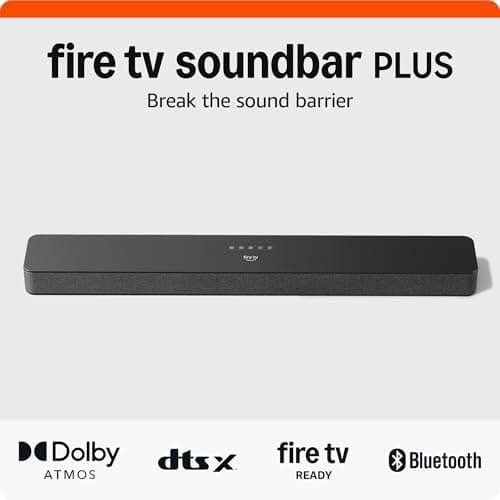Amazon Fire TV Soundbar Plus (newest model) with built-in subwoofer, 3.1 channel, Dolby Atmos, clear dialogue…