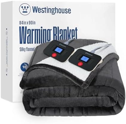 Westinghouse Electric Blanket Queen, Heated Blanket Queen Size with 10 Heating Levels and 1 to 12 Hours Heating Time Settings…