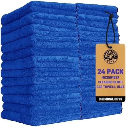 Chemical Guys Professional Grade Premium Microfiber Towels for Cars, Blue, 16" x 16", Ultra-Soft and Scratch-Free Car Detailing…