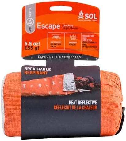S.O.L. Survive Outdoors Longer SOL Escape Lite Bivvy - Reflects up to 70% Body Heat - Waterproof Emergency Blanket for Survival…