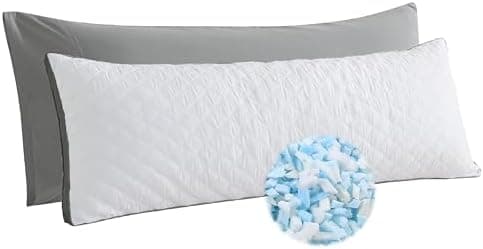 WhatsBedding Memory Foam Body Pillow with Removable Pillowcase-Fluffy Body Pillows for Adults -Large Long Bed Pillows for…