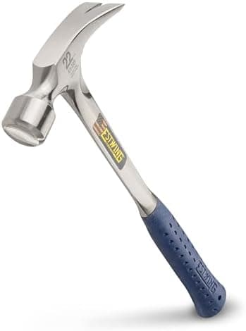 ESTWING Framing Hammer - 22 oz USA Made Long Handle Straight Rip Claw Hammer with Smooth Face & Shock Reduction Grip - E3-22S