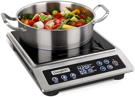 ChangBERT Portable Induction Cooktop Enhanced Version, One-Click Max Power 1800W Large Heating Coil Burner, Precise Temperature…