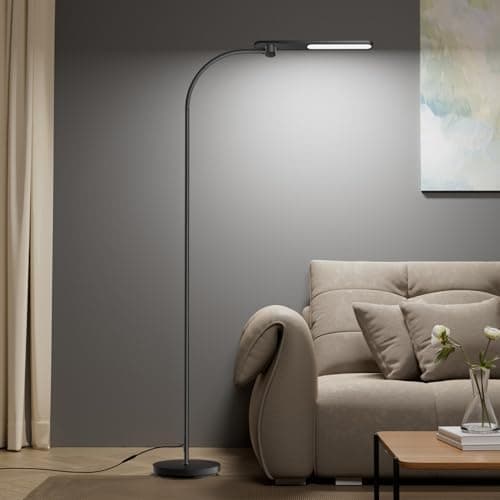 Honeywell LED Floor Lamp for Reading, CRI97 Full Spectrum Eye-Caring Task Lamp, Stepless Dimmable 3000K-5000K Standing Lamp with…