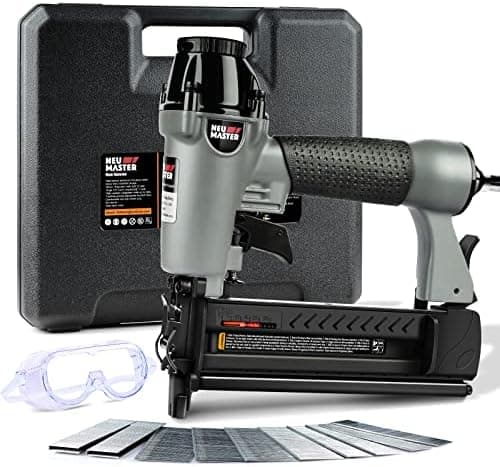 NEU Master Pneumatic Brad Nailer, 2 in 1 Nail Gun/Staple Gun Works with Air Compressor(Not Included), 18 Gauge 2 Inch Brad Nails…