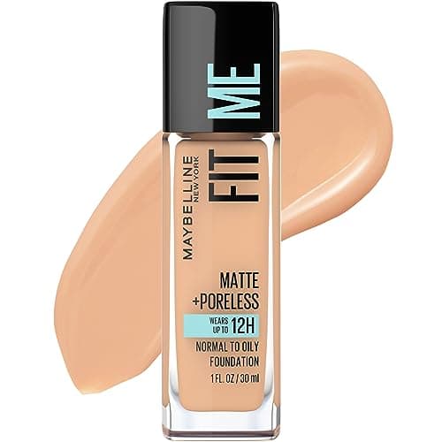 Maybelline Fit Me Matte + Poreless Liquid Oil-Free Foundation Makeup, Buff Beige, 1 Count…