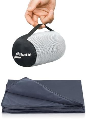 Litume Travel Blanket Lightweight and Breathable, 67 x 48 in Soft Airplane Flight Blanket for Travelers, Foldable Camping Sheet…