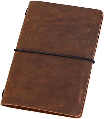 newestor Pocket Travelers Notebook, Refillable Leather Travel Journal for Men & Women, Notebook Cover for Field Notes, Moleskine…