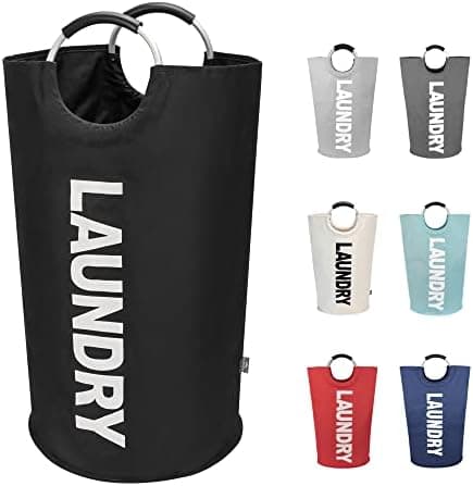 DOKEHOM 90L Large Laundry Basket, Collapsible Laundry Bag, Freestanding Tall Clothes Hamper…