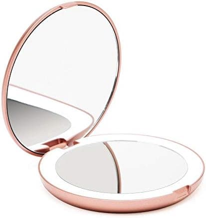 Fancii LED Lighted Travel Makeup Mirror, 1x/10x Magnification - Daylight LED, Compact, Portable, Large 5"…