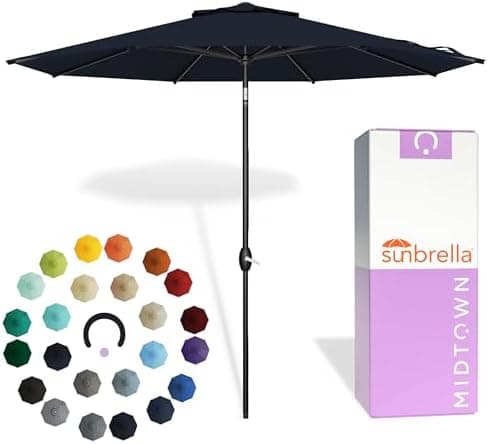 Midtown Umbrellas - The Lean 10 Ft Patio Umbrella with Fade-Resistant…