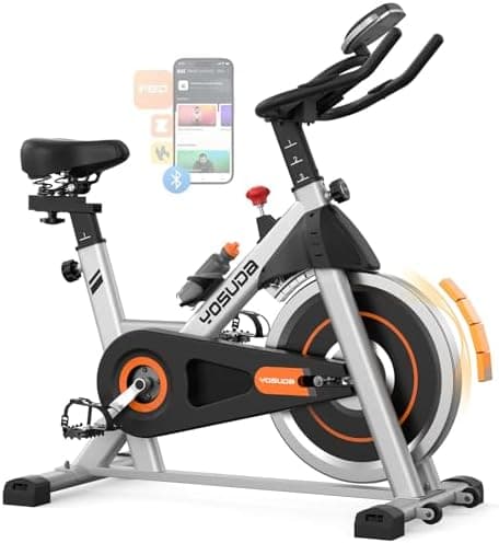 YOSUDA Exercise Bike, Brake Pad Stationary Bike for Home with…