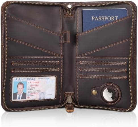 POLARE ORIGINAL Polare Full Grain Leather Passport Holder Cover Case for Men and Women RFID Blocking Family Travel Wallet Holds 6…