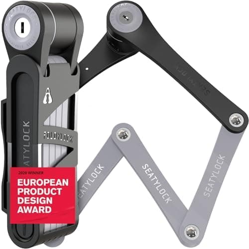Seatylock FoldyLock Compact Folding Bike Lock - Award Winning Patented Lightweight High Security Bicycle Lock - Heavy Duty Anti…