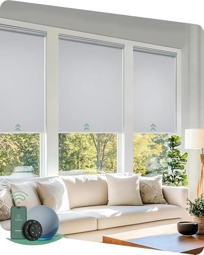 Yoolax Motorized Blinds with Remote, Blackout Smart Roller Shades Work with Alexa, Google, Apple…