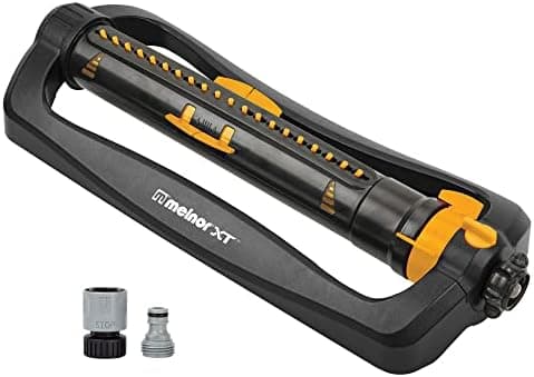 Melnor 65167AMZ XT Turbo Oscillating Sprinkler, 4,500 sq. ft., Quick Connect Bundle, 3-Way…