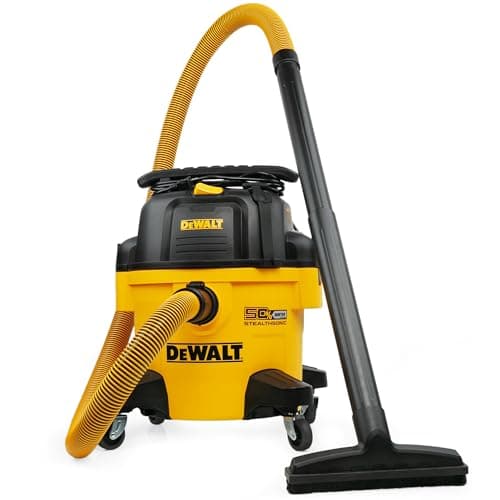 DEWALT 6-Gallon STEALTHSONIC Ultra Quiet Poly Shop Vacuum Wet and Dry with 6 Dust Bags, 5 Peak HP Noise Reduction Wet/Dry Vac for…