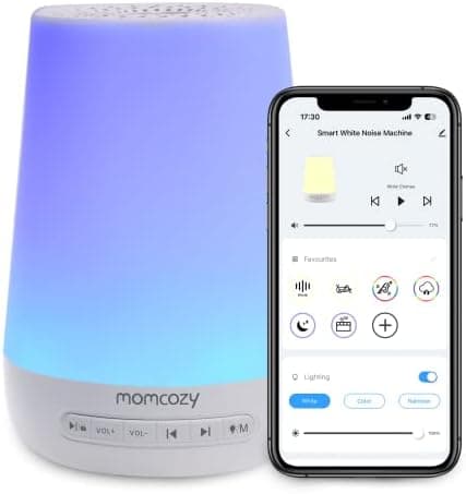 Baby Sound Machine, Momcozy White Noise Machine for Baby Sleeping with Night Light, Toddler Sleep…