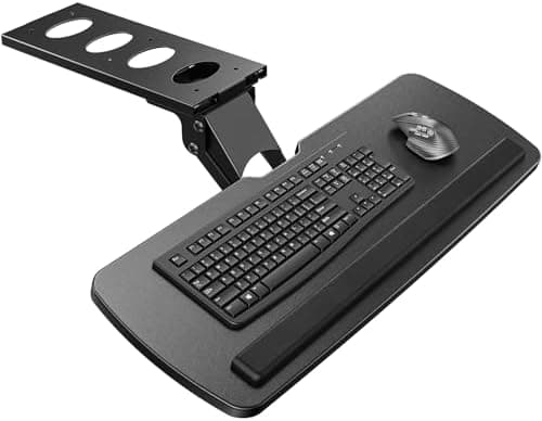HUANUO Keyboard Tray Under Desk, 360 Adjustable Ergonomic Sliding Keyboard & Mouse Tray, Under Desk Keyboard Tray Slide Out…