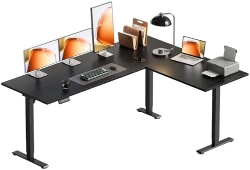 OffiGo 63 Inch Reversible L Shaped Electric Standing Desk, Height…