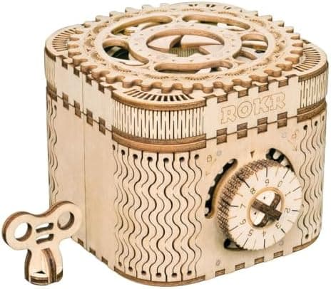ROKR 3D Wooden Puzzle Mechanical Treasure Box Model DIY Brain Teaser Projects for Adult Age 14+ Birthday Gift Educational Toys…