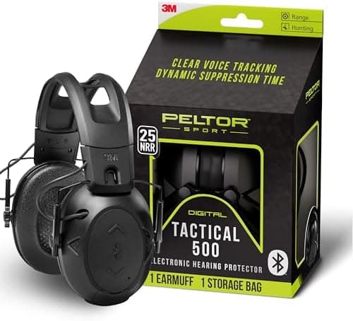 Peltor Sport Tactical 500 Bluetooth Hearing Protection Ear Muffs, 25 dB Noise Reduction Rating, Electronic Hearing Protection…