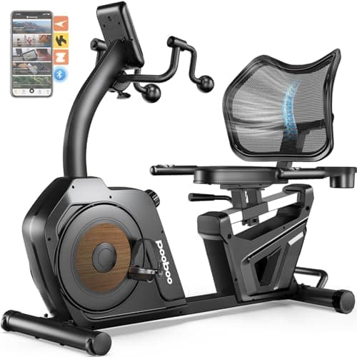 pooboo Recumbent Exercise Bike, Stationary Bikes for Home with Arm…